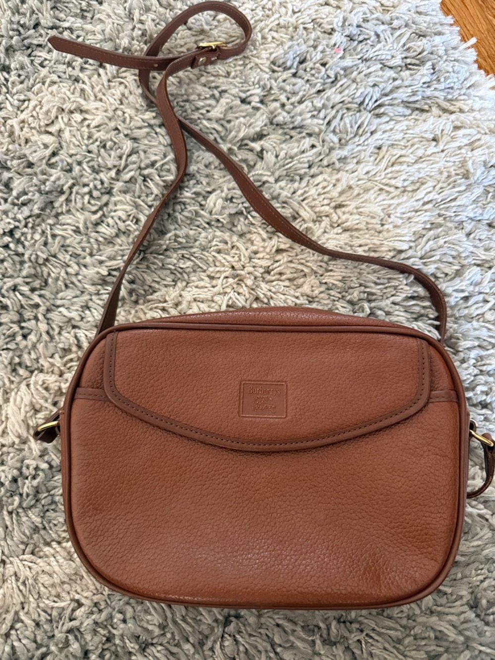 Burberry Brown Pebbled Leather Crossbody Bag